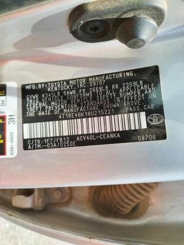 Photo 10 from auction – 2008 TOYOTA CAMRY CE with VIN 4T1BE46K18U215221