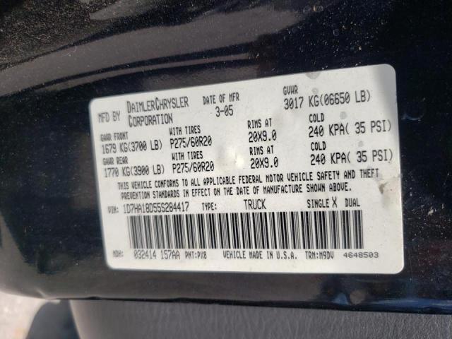 Photo 10 from auction – 2005 DODGE RAM 1500 S with VIN 1D7HA18D55S284417