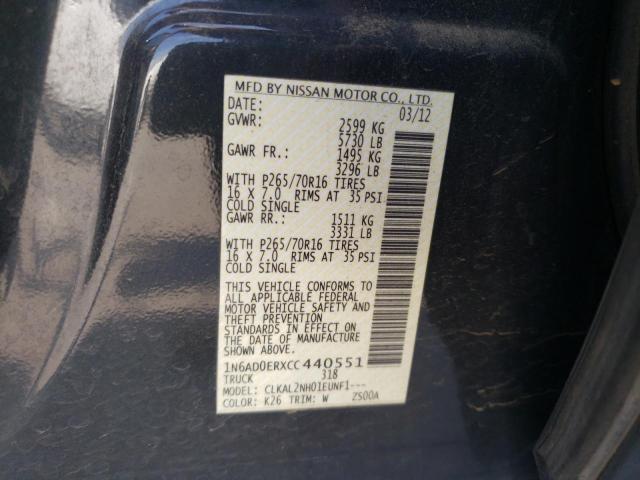 Photo 10 from auction – 2012 NISSAN FRONTIER S with VIN 1N6AD0ERXCC440551