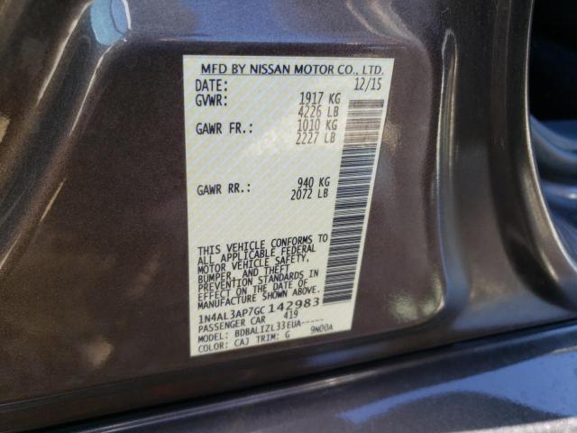 Photo 10 from auction – 2016 NISSAN ALTIMA 2.5 with VIN 1N4AL3AP7GC142983