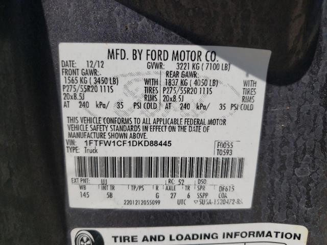 Photo 10 from auction – 2013 FORD F150 SUPER with VIN 1FTFW1CF1DKD88445