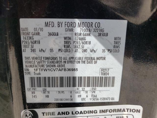 Photo 10 from auction – 2010 FORD F150 SUPER with VIN 1FTFW1CV7AFB36985