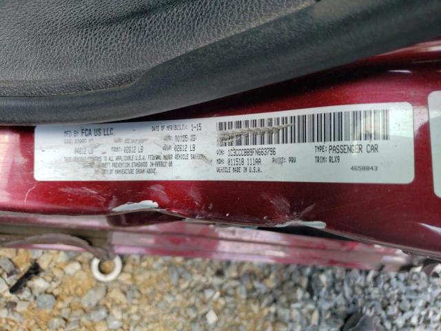 Photo 10 from auction – 2015 CHRYSLER 200 S with VIN 1C3CCCBB9FN663796