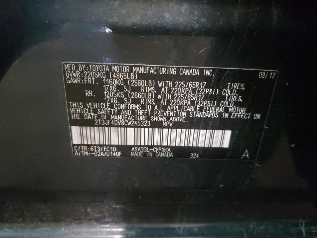 Photo 10 from auction – 2012 TOYOTA RAV4 with VIN 2T3JF4DV8CW245323