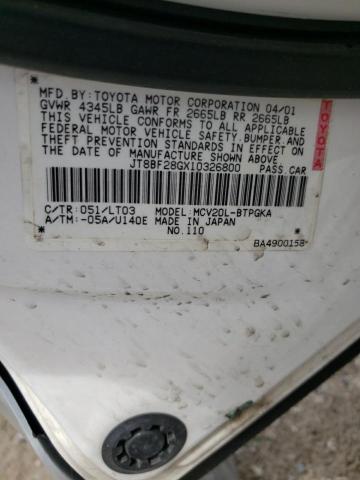Zdjęcie 10 z aukcji – 2001 LEXUS ES 300 z VIN JT8BF28GX10326800