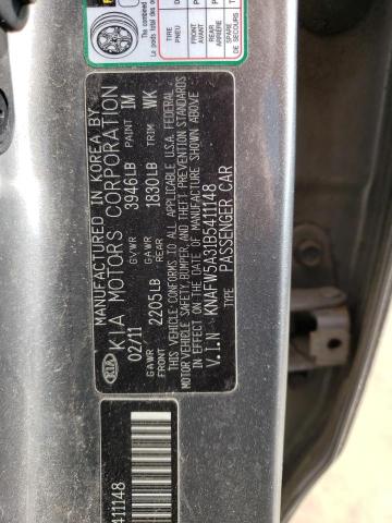 Photo 10 from auction – 2011 KIA FORTE SX with VIN KNAFW5A31B5411148