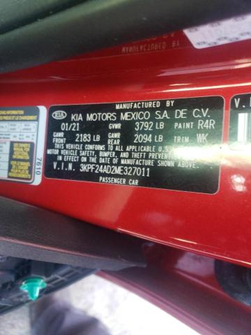 Photo 10 from auction – 2021 KIA FORTE FE with VIN 3KPF24AD2ME327011