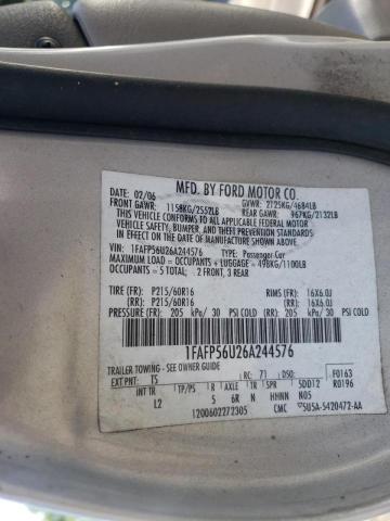 Photo 10 from auction – 2006 FORD TAURUS SEL with VIN 1FAFP56U26A244576