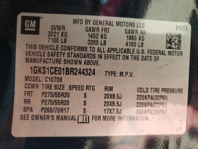 Photo 10 from auction – 2011 GMC YUKON SLT with VIN 1GKS1CE01BR244324