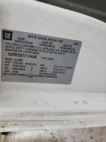 Photo 10 from auction – 2007 CHEVROLET EXPRESS G1 with VIN 1GCFG15X771194046