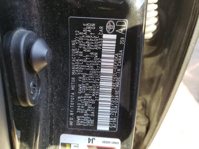 Photo 10 from auction – 2013 TOYOTA COROLLA BA with VIN 2T1BU4EE4DC017792