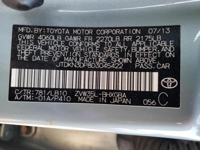 Photo 10 from auction – 2013 TOYOTA PRIUS PLUG with VIN JTDKN3DP8D3045422