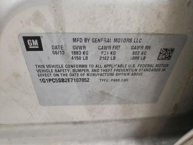 Photo 10 from auction – 2014 CHEVROLET CRUZE LT with VIN 1G1PC5SB2E7107852