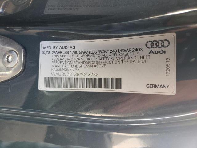 Photo 10 from auction – 2008 AUDI S5 QUATTRO with VIN WAURV78T38A043282