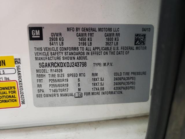 Photo 10 from auction – 2013 BUICK ENCLAVE with VIN 5GAKRCKDXDJ243798