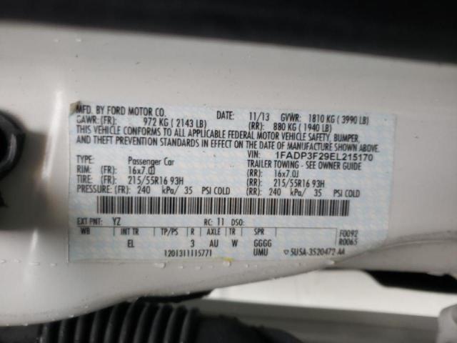 Photo 10 from auction – 2014 FORD FOCUS SE with VIN 1FADP3F29EL215170