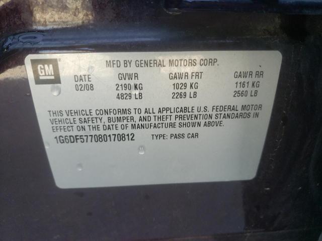 Photo 10 from auction – 2008 CADILLAC CTS with VIN 1G6DF577080170812
