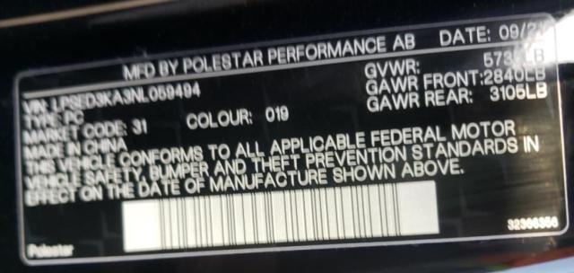 Photo 10 from auction – 2022 POLESTAR 2 with VIN LPSED3KA3NL059494