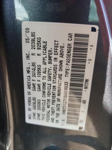 Photo 10 from auction – 2009 HONDA ACCORD EX with VIN 1HGCS12719A019933