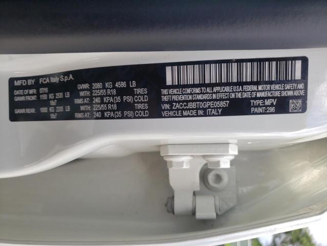 Photo 10 from auction – 2016 JEEP RENEGADE L with VIN ZACCJBBT0GPE05857
