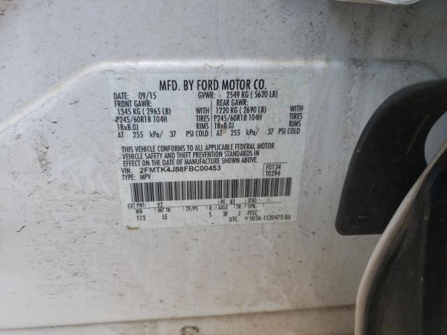 Photo 10 from auction – 2015 FORD EDGE SEL with VIN 2FMTK4J88FBC00453