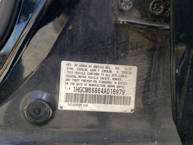 Photo 10 from auction – 2004 HONDA ACCORD EX with VIN 1HGCM66864A016979
