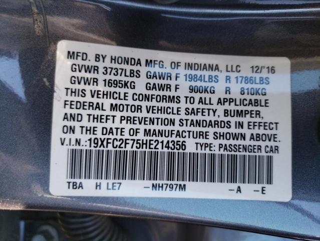 Photo 10 from auction – 2017 HONDA CIVIC EX with VIN 19XFC2F75HE214356