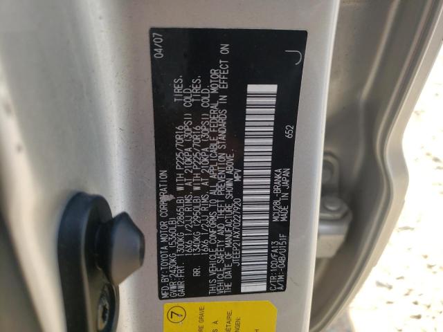 Photo 10 from auction – 2007 TOYOTA HIGHLANDER with VIN JTEEP21AX70227920