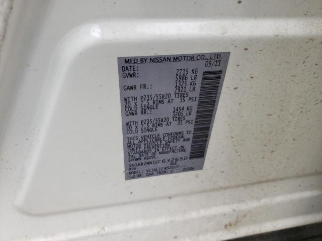 Photo 10 from auction – 2014 NISSAN PATHFINDER with VIN 5N1AR2MN1EC632650