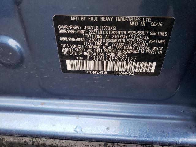 Photo 10 from auction – 2015 SUBARU XV CROSSTR with VIN JF2GPACC4F8282127
