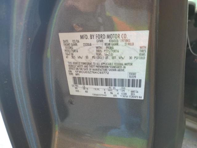 Photo 10 from auction – 2006 FORD ESCAPE XLT with VIN 1FMCU03Z76KC93772