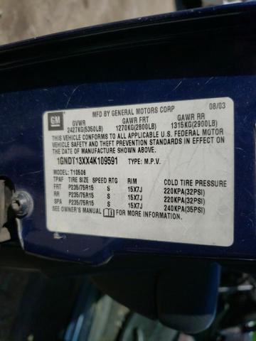 Photo 10 from auction – 2004 CHEVROLET BLAZER with VIN 1GNDT13XX4K109591