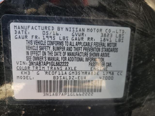 Photo 10 from auction – 2016 NISSAN SENTRA S with VIN 3N1AB7AP1GL662222