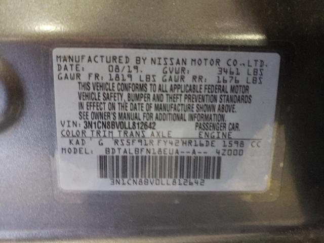 Photo 10 from auction – 2020 NISSAN VERSA S with VIN 3N1CN8BV0LL812642