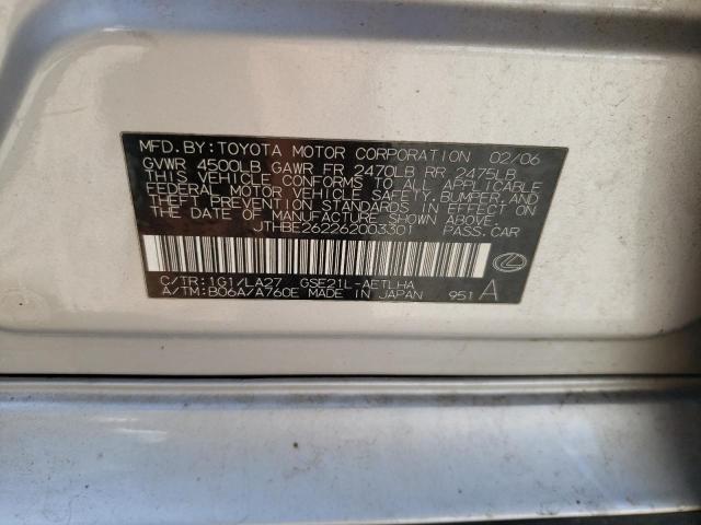 Photo 10 from auction – 2006 LEXUS IS 350 with VIN JTHBE262262003301