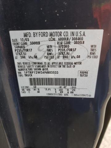 Photo 10 from auction – 2004 FORD F150 with VIN 1FTRF12W34NB03533