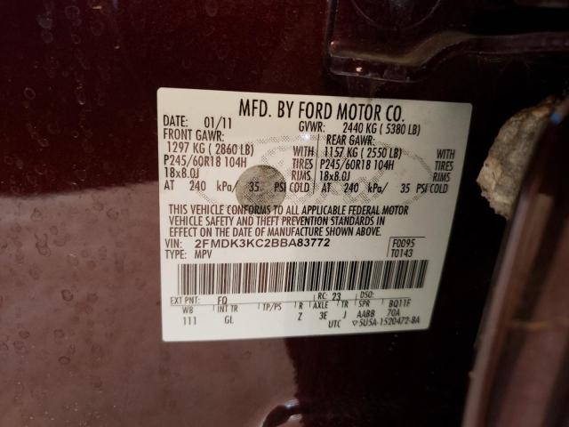Photo 10 from auction – 2011 FORD EDGE LIMIT with VIN 2FMDK3KC2BBA83772