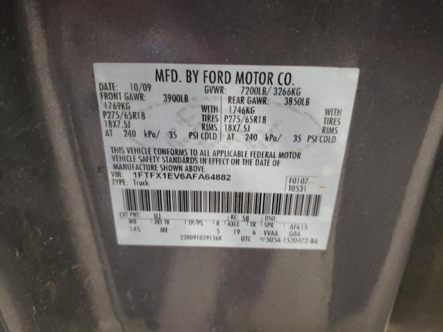 Photo 10 from auction – 2010 FORD F150 SUPER with VIN 1FTFX1EV6AFA64882
