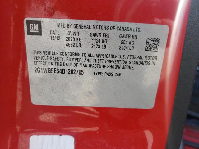 Photo 10 from auction – 2013 CHEVROLET IMPALA LT with VIN 2G1WG5E34D1202705