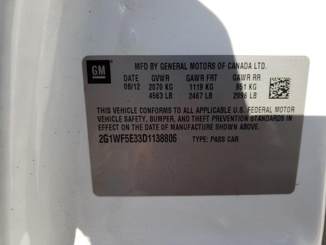 Photo 10 from auction – 2013 CHEVROLET IMPALA LS with VIN 2G1WF5E33D1138806