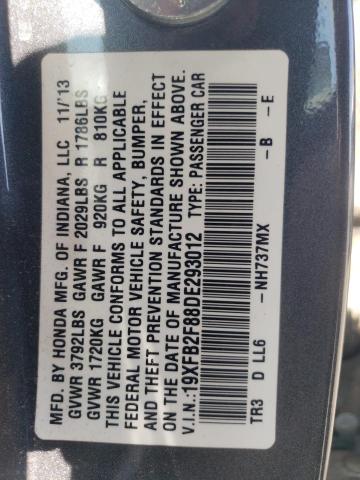 Photo 10 from auction – 2013 HONDA CIVIC EX with VIN 19XFB2F88DE293012