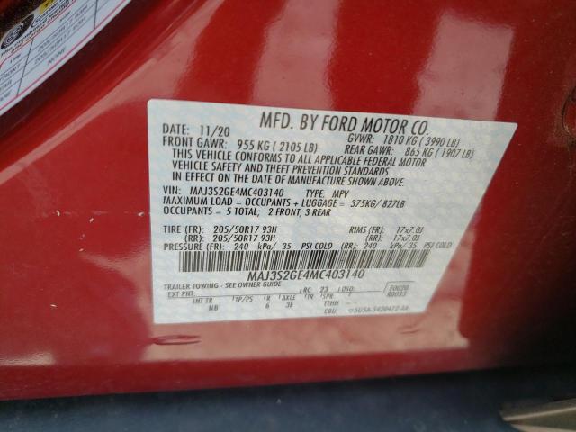 Photo 10 from auction – 2021 FORD ECOSPORT S with VIN MAJ3S2GE4MC403140
