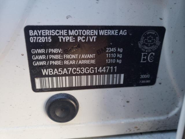 Photo 10 from auction – 2016 BMW 5 SERIES with VIN WBA5A7C53GG144711