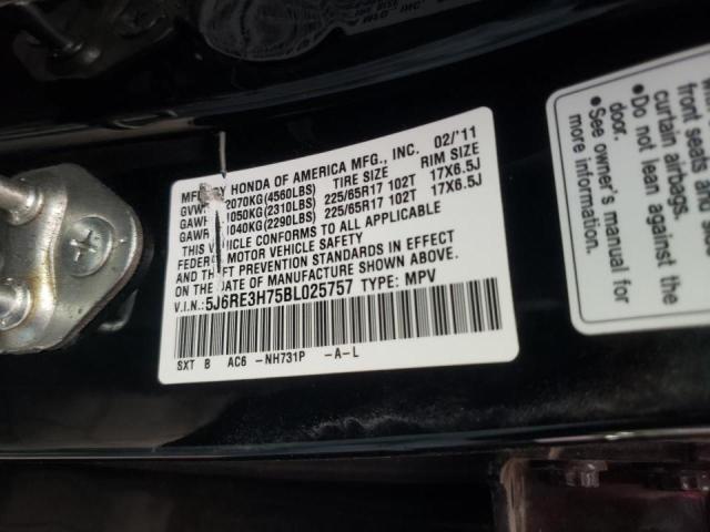 Photo 10 from auction – 2011 HONDA CR-V EXL with VIN 5J6RE3H75BL025757