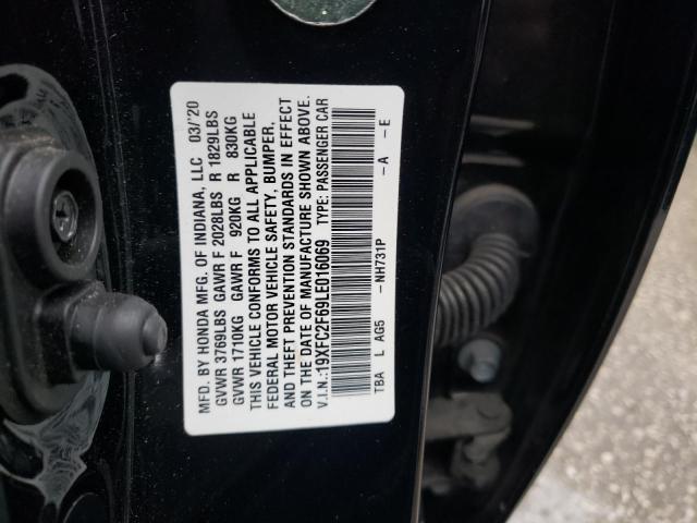 Photo 10 from auction – 2020 HONDA CIVIC LX with VIN 19XFC2F69LE016069