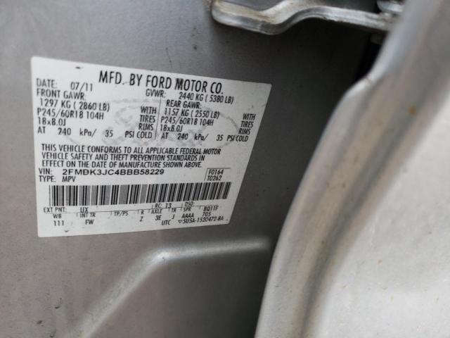 Photo 10 from auction – 2011 FORD EDGE SEL with VIN 2FMDK3JC4BBB58229