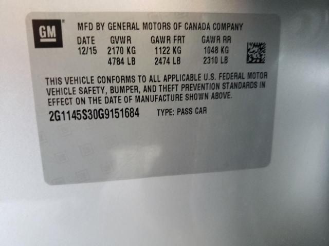Photo 10 from auction – 2016 CHEVROLET IMPALA LTZ with VIN 2G1145S30G9151684