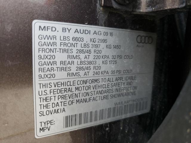 Photo 10 from auction – 2017 AUDI Q7 PREMIUM with VIN WA1LAAF71HD029770
