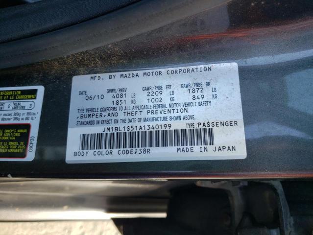 Photo 10 from auction – 2010 MAZDA 3 S with VIN JM1BL1S51A1340199