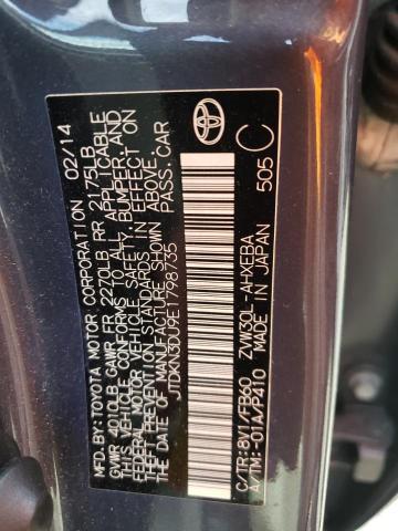 Photo 10 from auction – 2014 TOYOTA PRIUS with VIN JTDKN3DU9E1798735